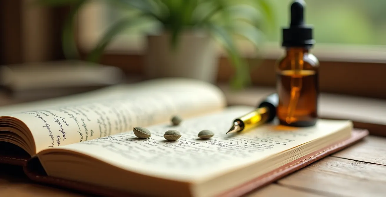 Detailliertes CBD-Dosierungstagebuch mit Tracking-Elementen