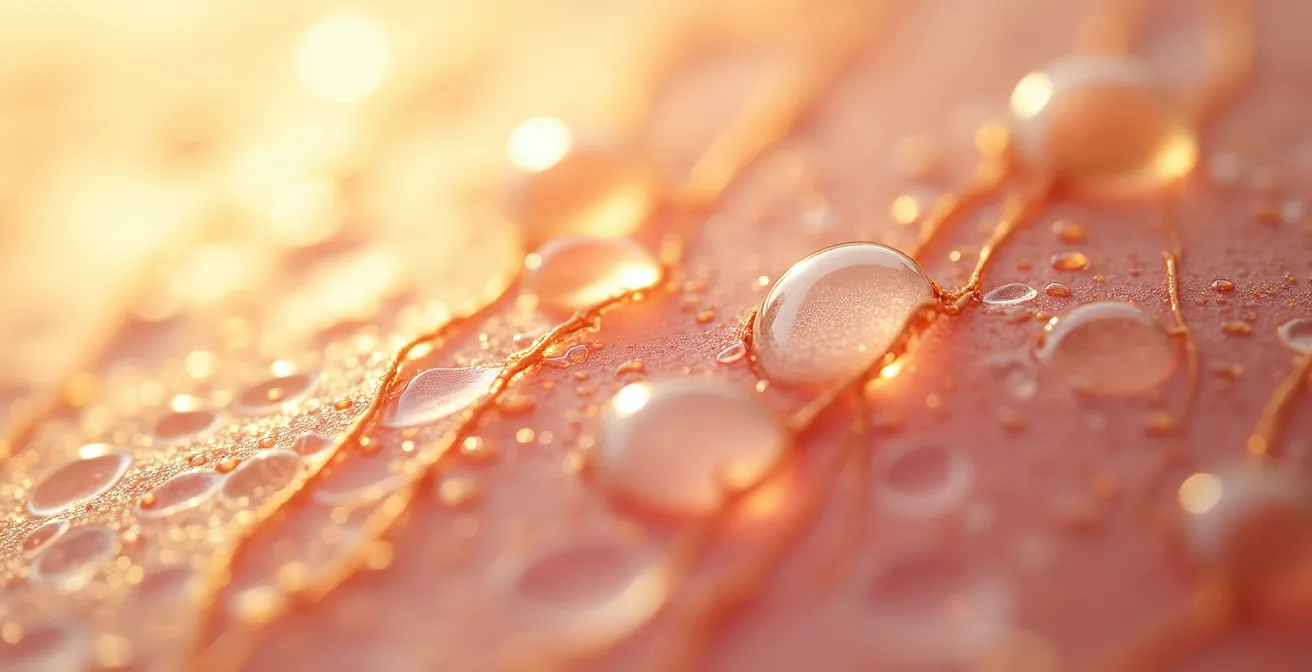 Makroaufnahme von durchbluteter Haut mit sichtbarem Glow-Effekt