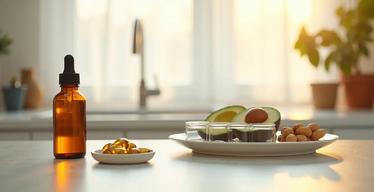 Vergleich von CBD-Öl und Kapseln mit Hybrid-Ansatz visualisiert