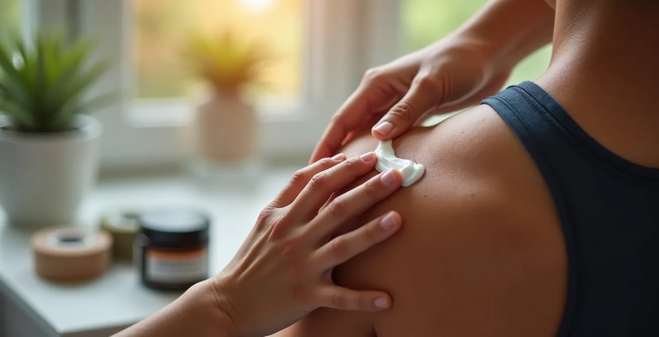 Physiotherapeut behandelt Sportler mit CBD-Salbe auf Massageliege