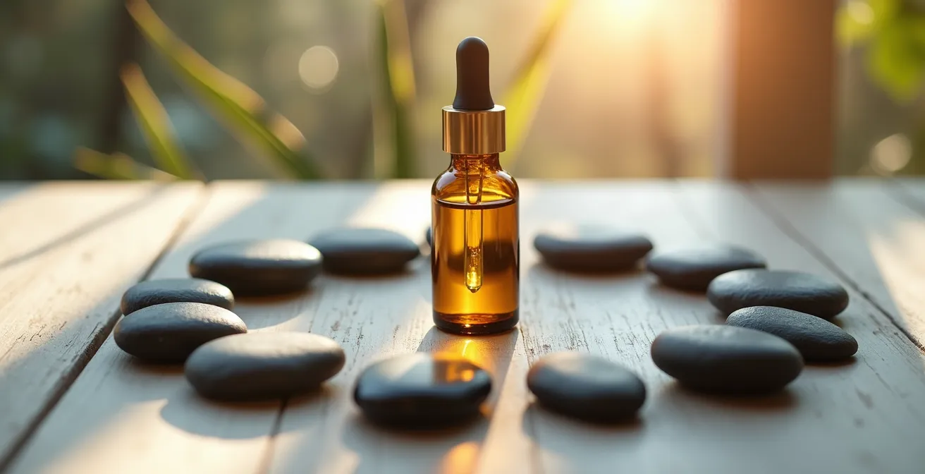 Visualisierung, wie CBD den Teufelskreis aus Schmerz, Entzündung und Angst durchbricht.