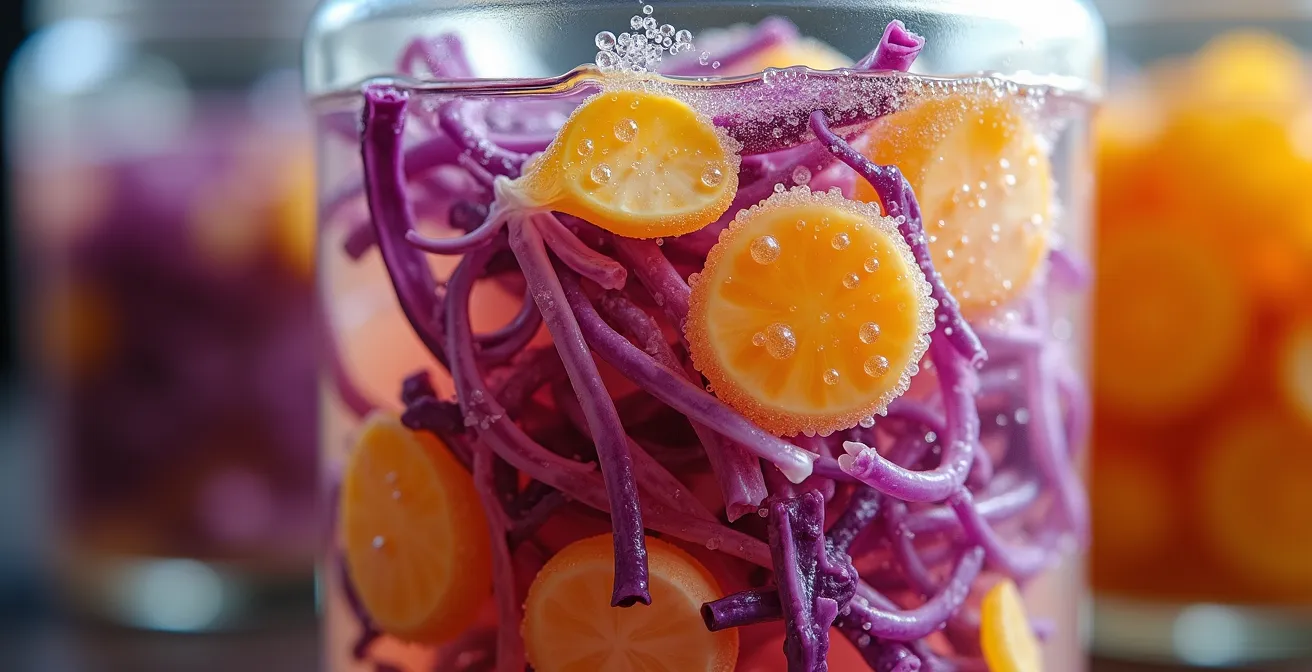 Mikroskopische Ansicht, die die enge Verbindung zwischen den Darmbakterien und dem Endocannabinoid-System symbolisiert.