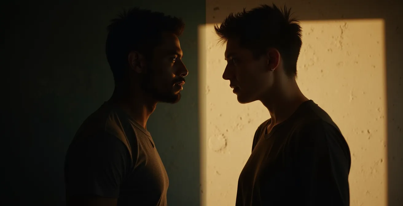 Abstrakte Darstellung der Verbindung zwischen Suchterkrankung und psychischen Störungen