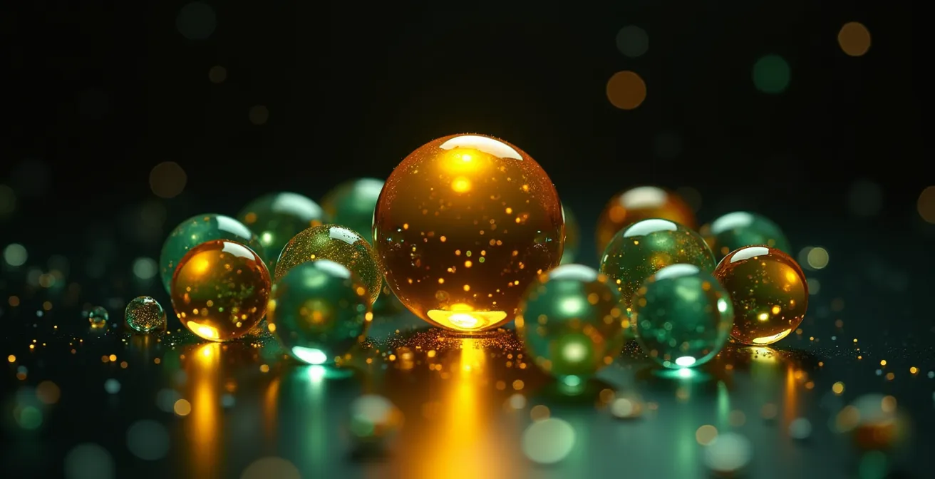 Symbolische Darstellung verschiedener Pflanzenmoleküle in harmonischer Anordnung, die den Entourage-Effekt symbolisieren.