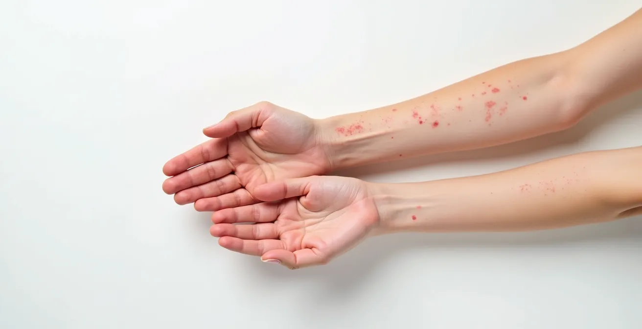 Zwei Unterarme im Vergleich zeigen unterschiedliche Hautreaktionen